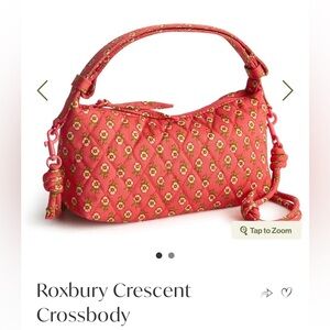 NEW Vera Bradley Roxbury Crescent Crossbody in Tiny Poppies!
